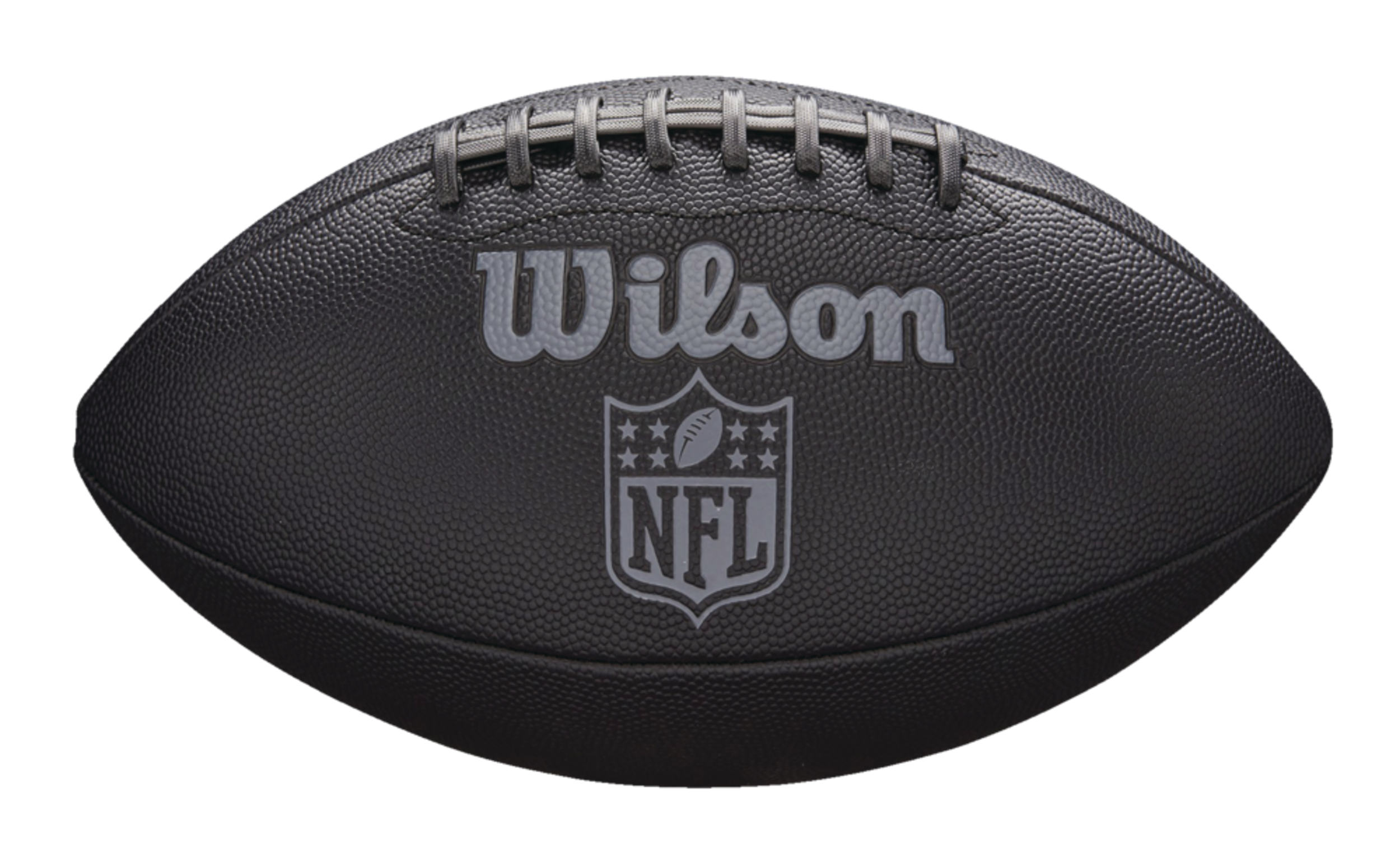 Wilson NFL Jet Black Official Size Composite Leather Football w/ Tone-On-Tone Graphics Front_Flat