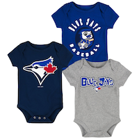 Cache-couche à manches courtes Blue Jays de Toronto de la MLB, bébé, paq. 3, choix de tailles
