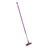 Goldline Fiberlite Air Composite Shaft Curling Broom w/ Oval Head & Airway Pad, 1-in, Pink Front_Angled_Right