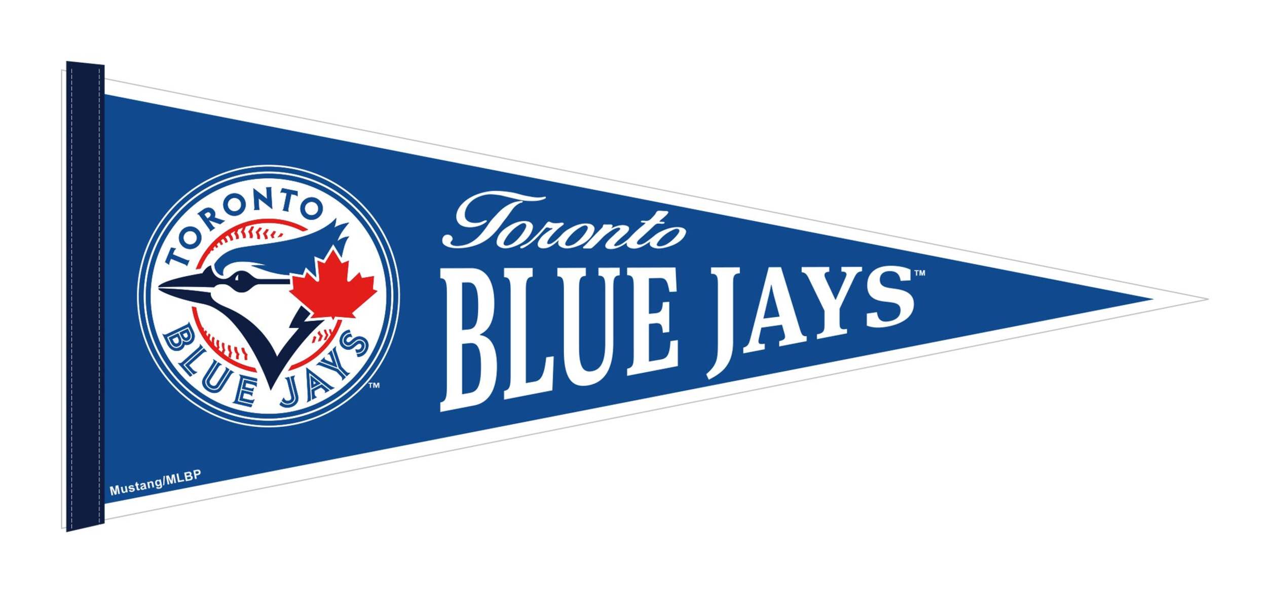 Fanion d'équipe Blue Jays de Toronto pour amateurs et collectionneurs de baseball de la MLB, 12 x 30 po Front_Flat