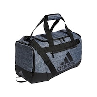 Adidas Defender Gym Sport Duffel Bag w/ Adjustable Shoulder Strap & Side Pockets, Grey Front_Three_Fourths_Angled_Right