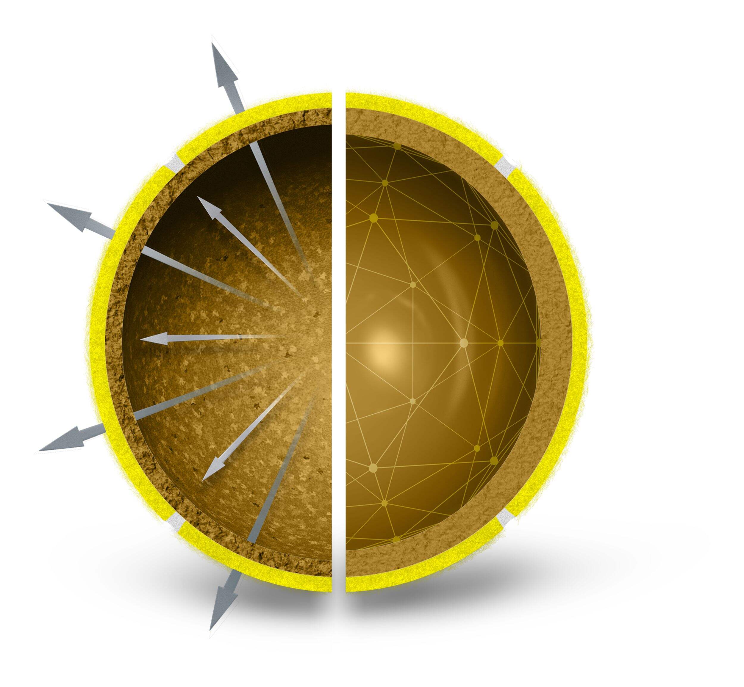 Balles de tennis tout terrain de qualité supérieure Wilson Triniti dans une enveloppe en papier recyclable à 100&nbsp;%, jaune, paq. 3 Front_Flat