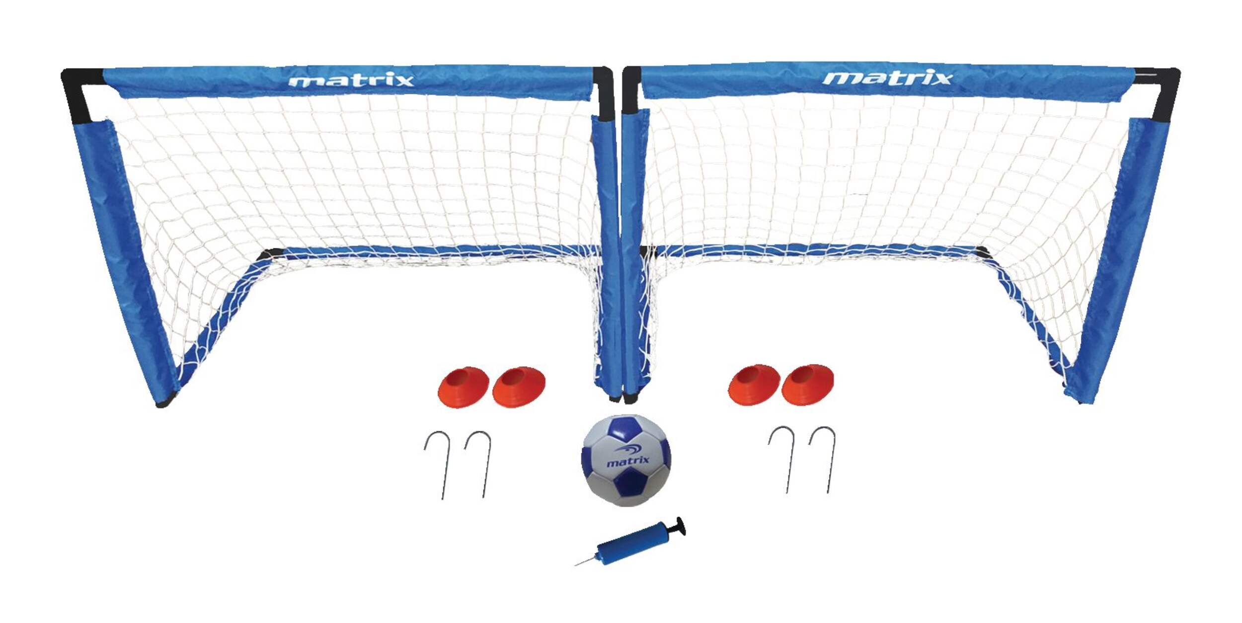 Matrix Deluxe Mini Soccer Goal Net Set w/ Ball & Cones/Field Markers, 7-pc Overhead_Flat