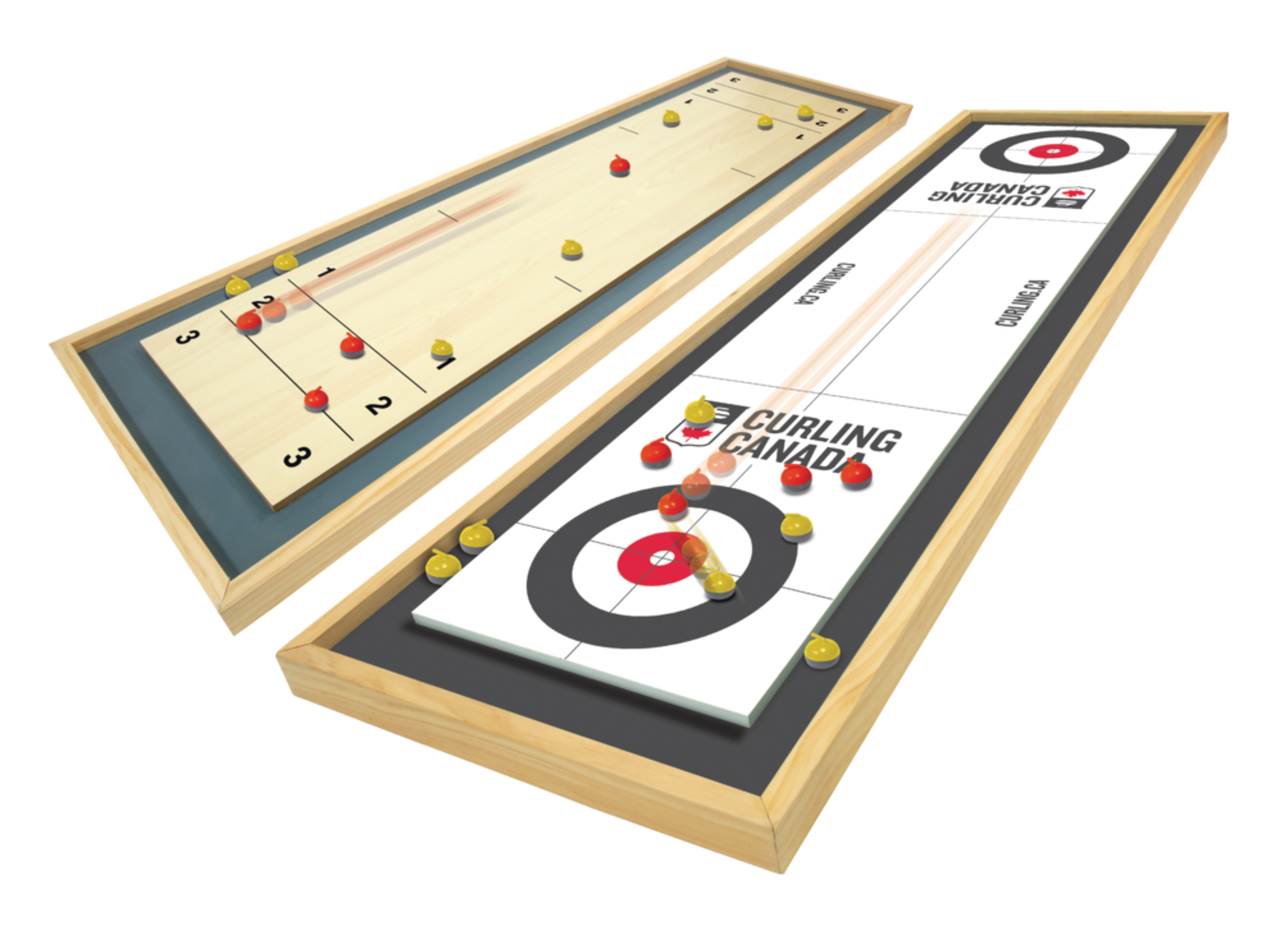 Franklin Sports 2-in-1 Shuffleboard Table and Curling Set - Portable  Tabletop Set Includes 8 Rolling Mini Pucks - 45