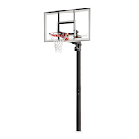 Spalding U-TURN® In-Ground Outdoor Basketball Hoop, 60-in Front_Three_Fourths_Angled_Left