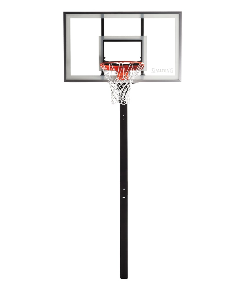 Spalding Tempered Glass InGround Adjustable Outdoor Basketball