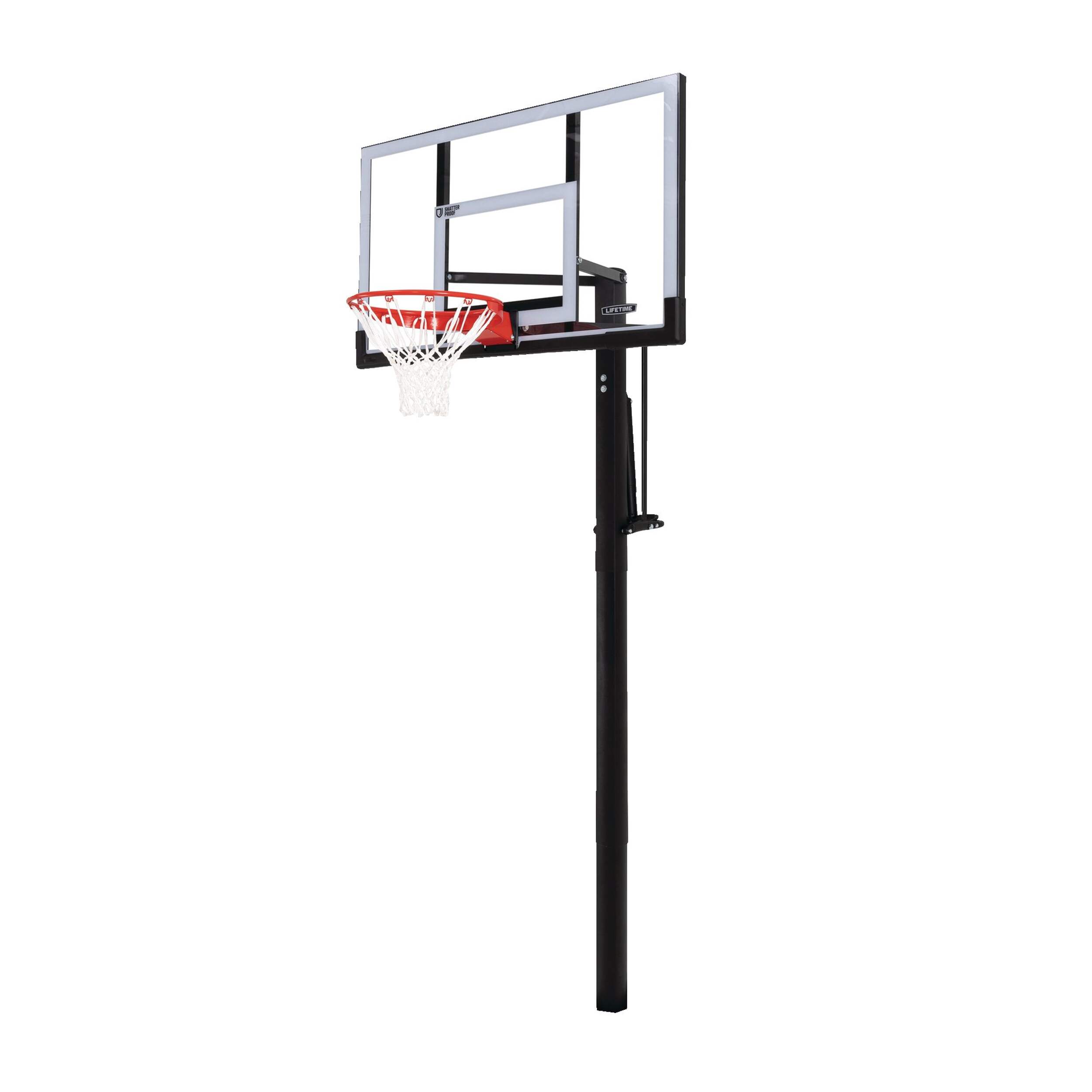 Panneau, panier et filet de basketball d'extérieur fixe réglable Lifetime, 137,1 cm H (54 po) Front_Three_Fourths_Angled_Left