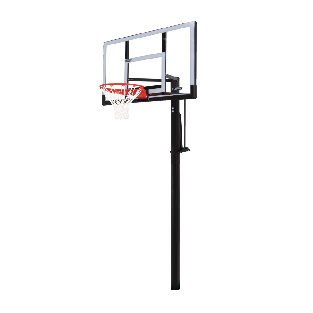 Lifetime In-Ground Adjustable Outdoor Basketball Backboard, Hoop & Net  System, 54-in