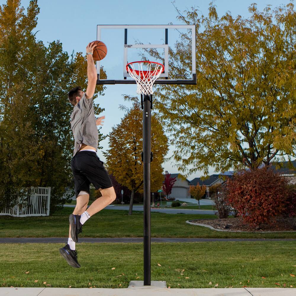 Lifetime InGround Adjustable Outdoor Basketball Backboard, Hoop & Net