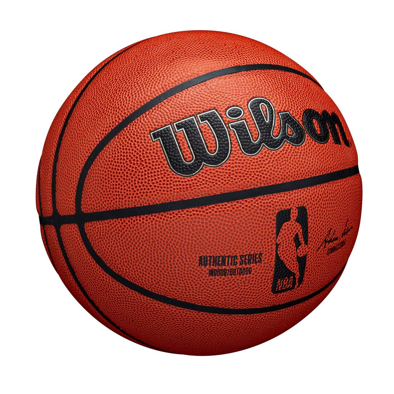 Wilson NBA Authentic Series Indoor/Outdoor Basketball, Official Size 7  (29.5-in), Brown