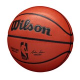 Wilson NBA Authentic Series Indoor/Outdoor Basketball, Brown, Official Size 7 (29.5-in) Front_Three_Fourths_Angled_Left