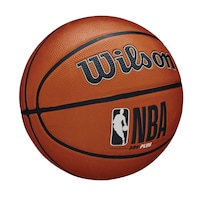Wilson NBA DRV Plus Outdoor Rubber Basketball, Official Size 7 (29.5-in), Brown Front_Three_Fourths_Angled_Right