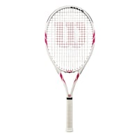 Wilson Intrigue Lite Women's Lightweight Alloy Tennis Racquet, White/Pink Front_Flat