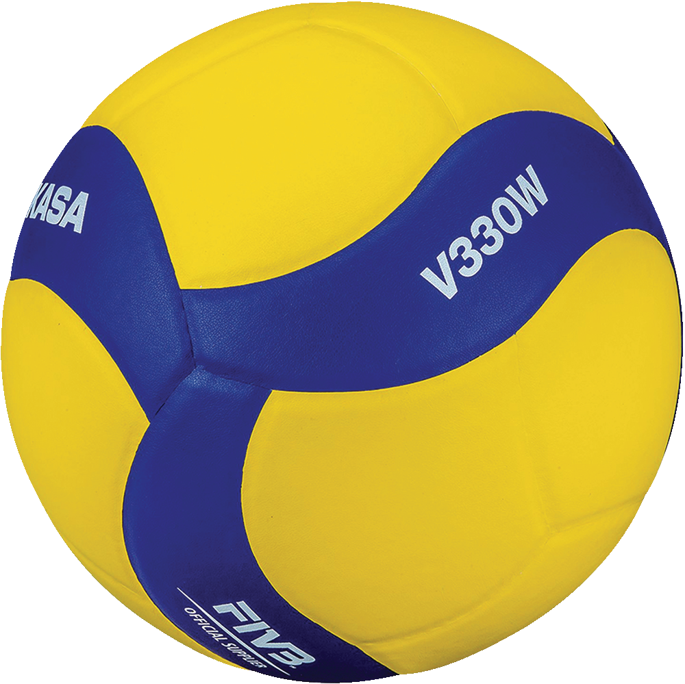 Ballon de volleyball intérieur en composite Mikasa V330W FIVB 18P,  bleu/jaune, taille 5