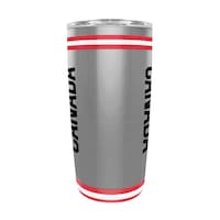 Soccer Canada Stainless Steel Tumbler, 20-oz Front_Three_Fourths_Angled_Left