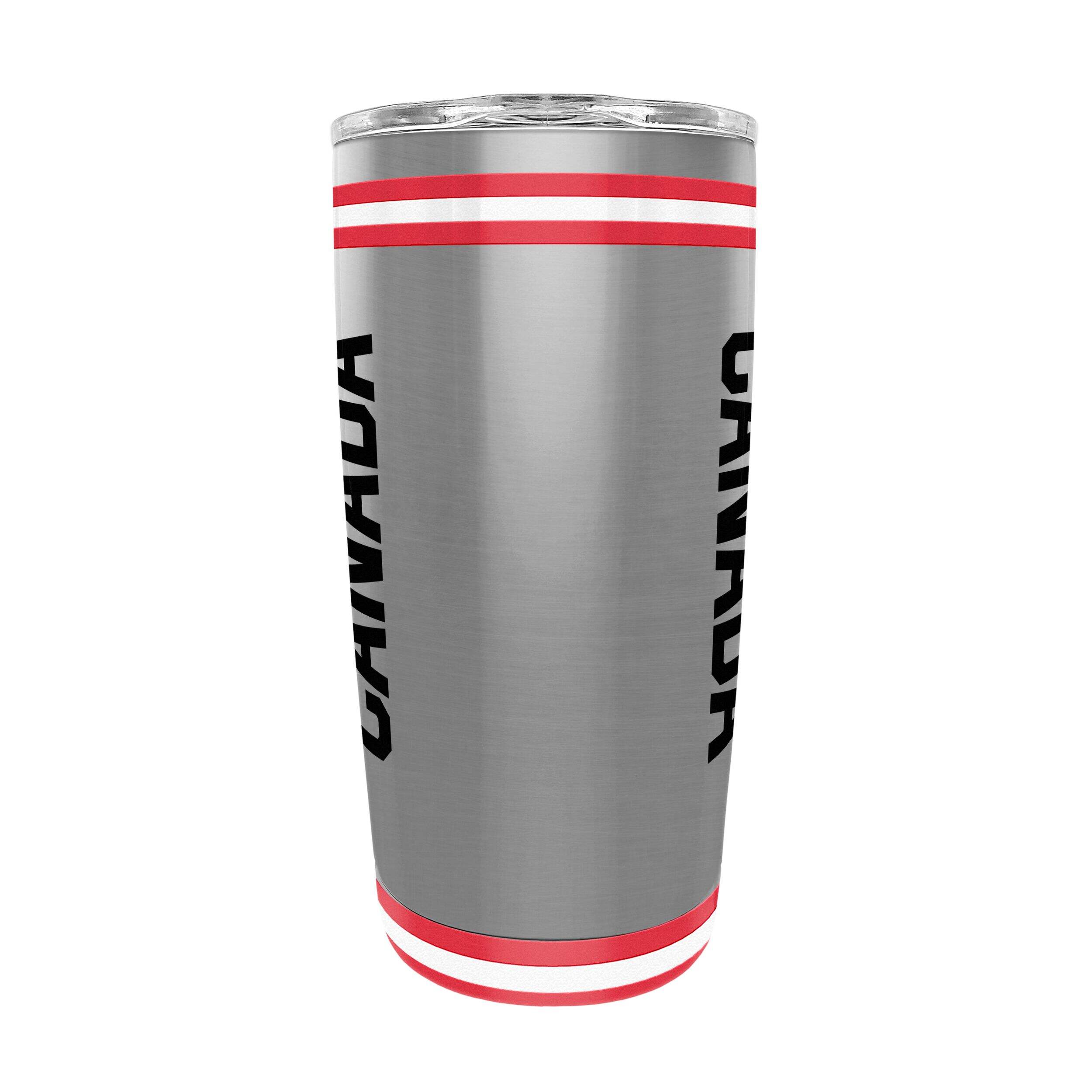 Gobelet en acier inoxydable soccer Canada, 20 oz Front_Three_Fourths_Angled_Left