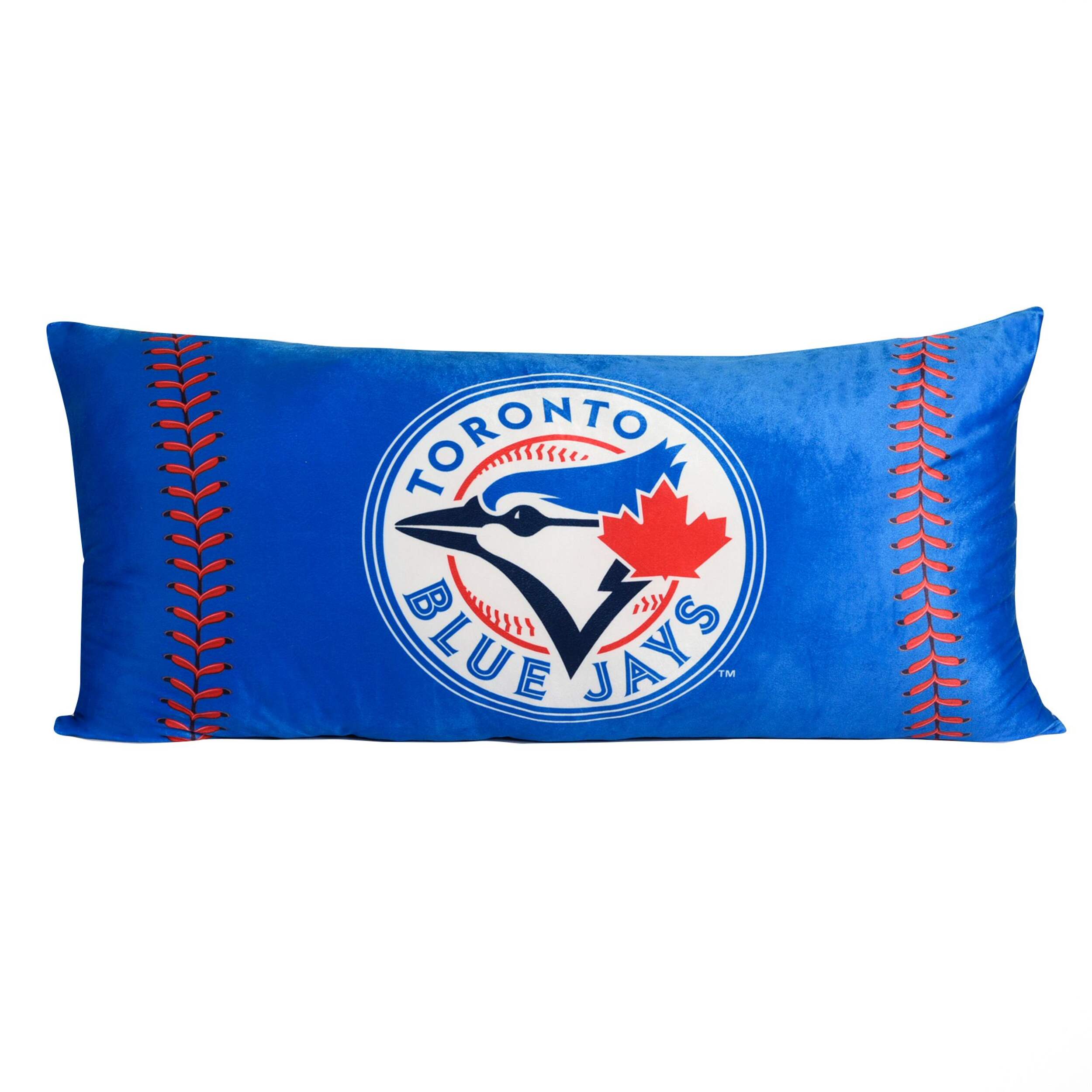MLB Toronto Blue Jays Body Pillow, 18 x 36-in, Polyester, Blue Front_Flat