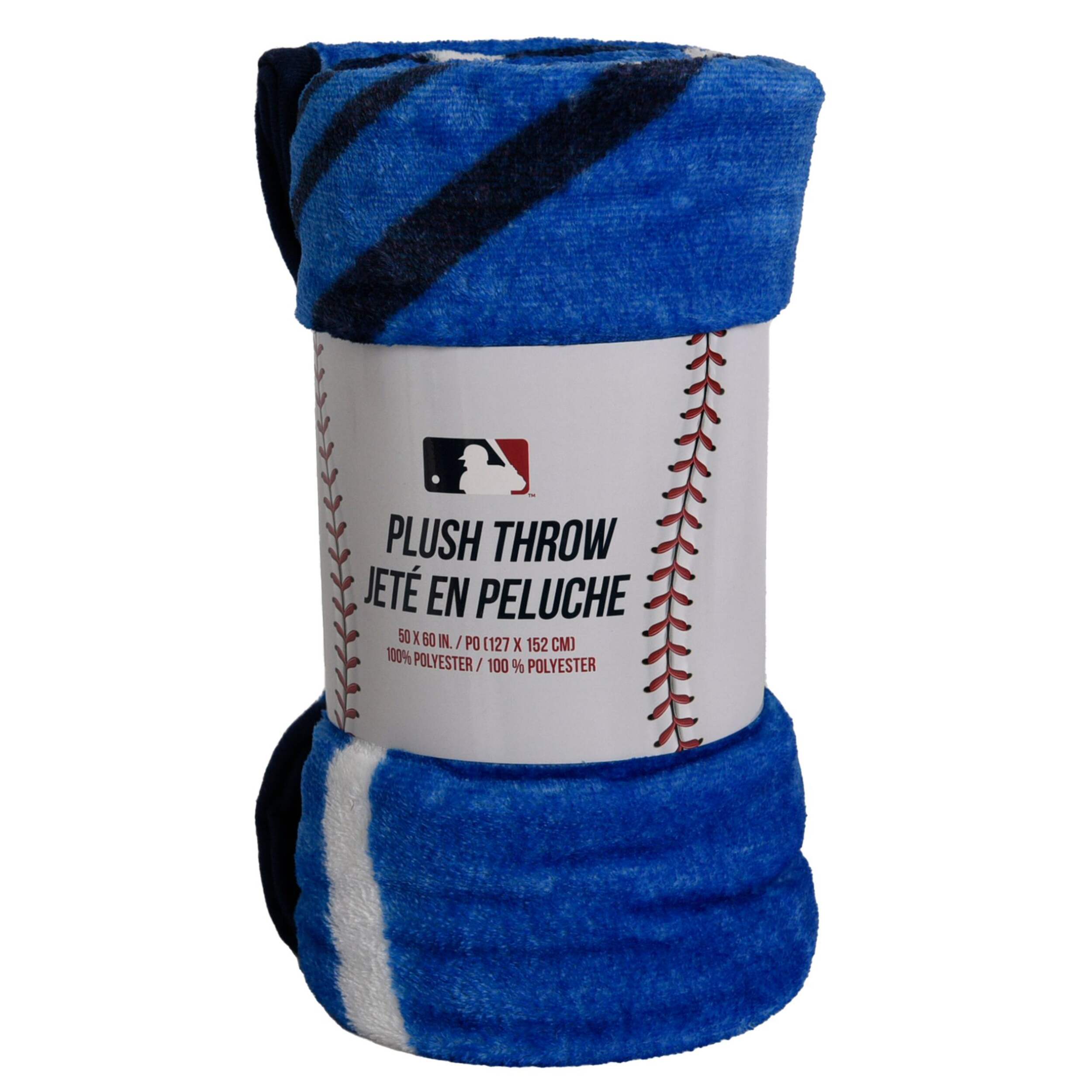 MLB Toronto Blue Jays Plush Blanket, 50 x 60-in, Polyester, Blue Front_Flat