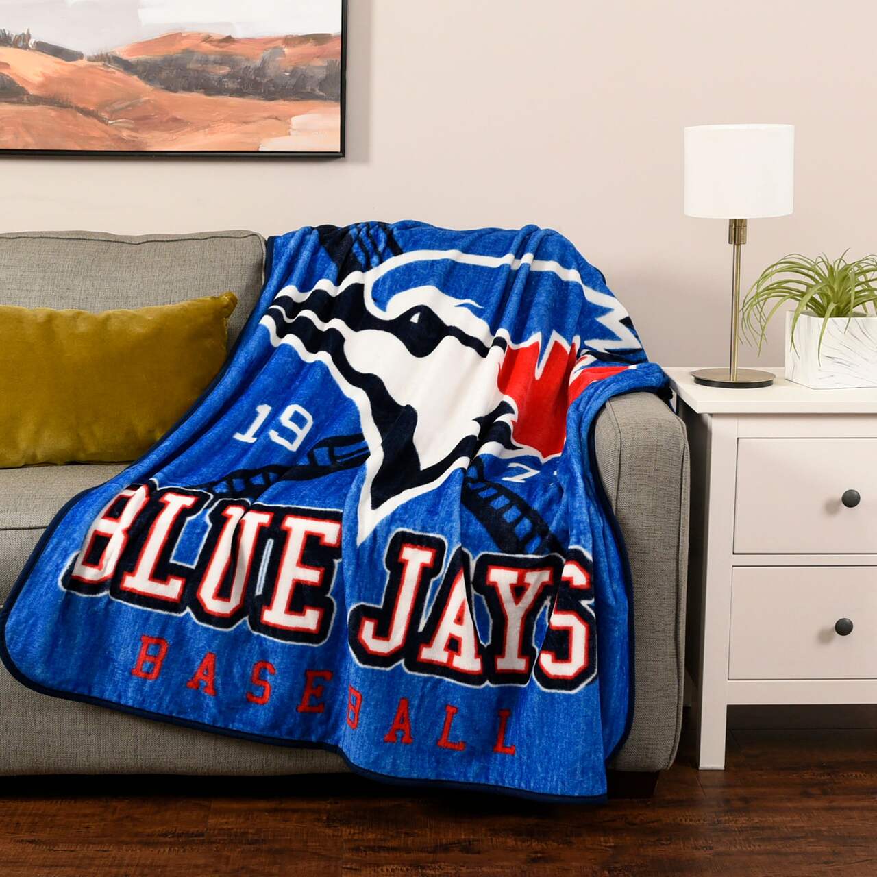 MLB Toronto Blue Jays Plush Blanket, 50 x 60-in, Polyester, Blue