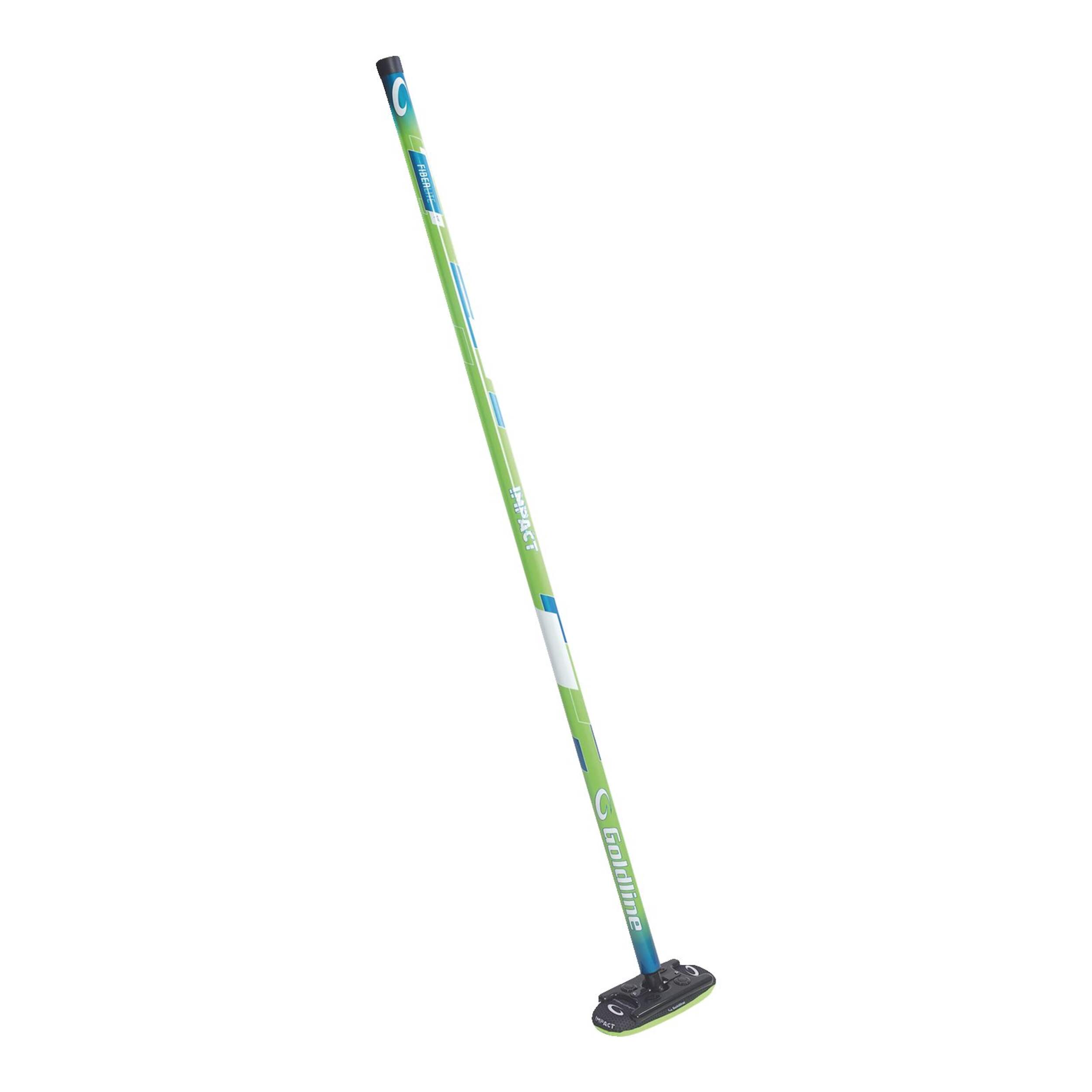 Goldline Fiberlite Impact Curling Broom, All Age Groups, Lime, 1-in Front_Three_Fourths_Angled_Right