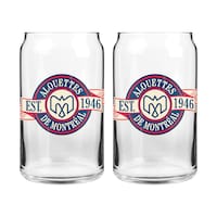 CFL Montreal Alouettes Can Glass Cup Set, Dishwasher Safe, For CFL Football Fans/Collectors, 2-pk