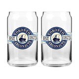 Verres en forme de canette des Argonauts de Toronto CFL, pour amateurs/collectionneurs de football CFL, paq. 2 Front_Flat