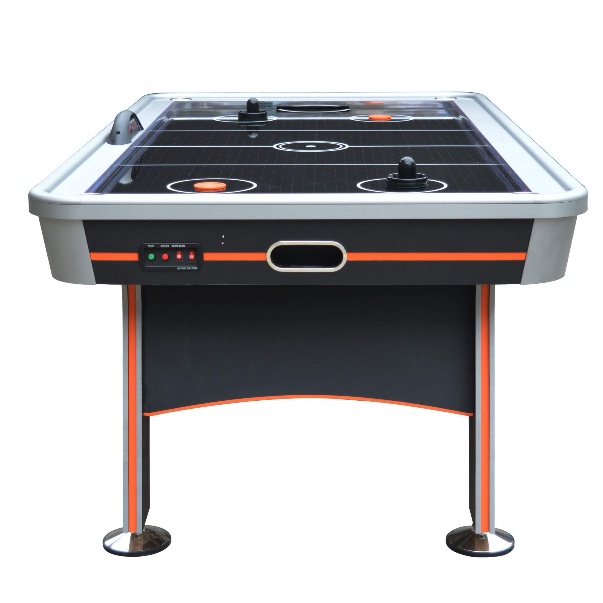 Hathaway Trailblazer Hover Air Hockey Game Table w/ Electronic Scoreboard, Pushers & Pucks, 7-ft Side_Left
