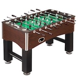 Hathaway Primo Foosball Soccer Game Table w/ Built-In Drink Holders, Wood Finish, 56-in Front_Three_Fourths_Angled_Left