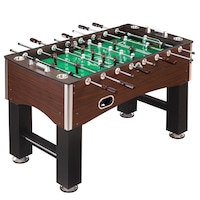 Hathaway Primo Foosball Soccer Game Table w/ Built-In Drink Holders, Wood Finish, 56-in Front_Three_Fourths_Angled_Left
