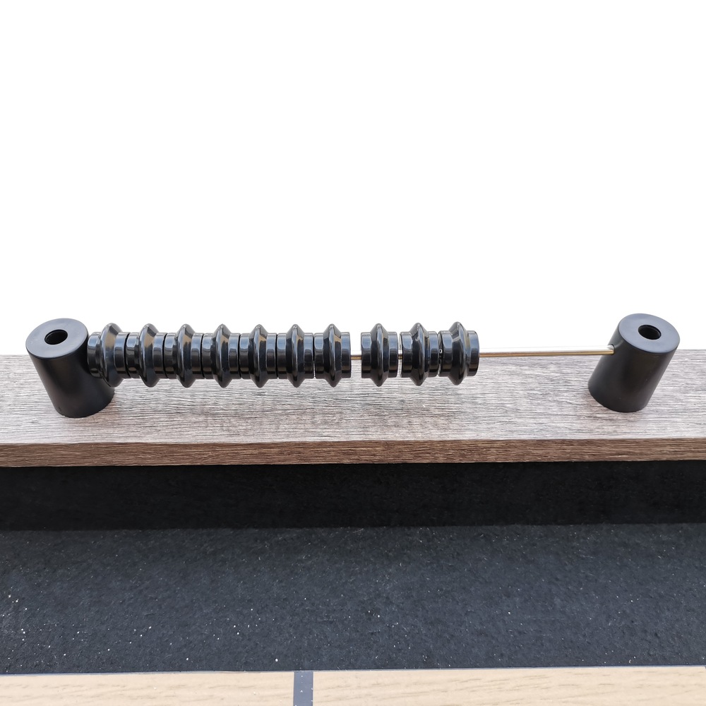 EastPoint Wood Finish Shuffleboard Table w/ Metal Pucks, Wax, Brush