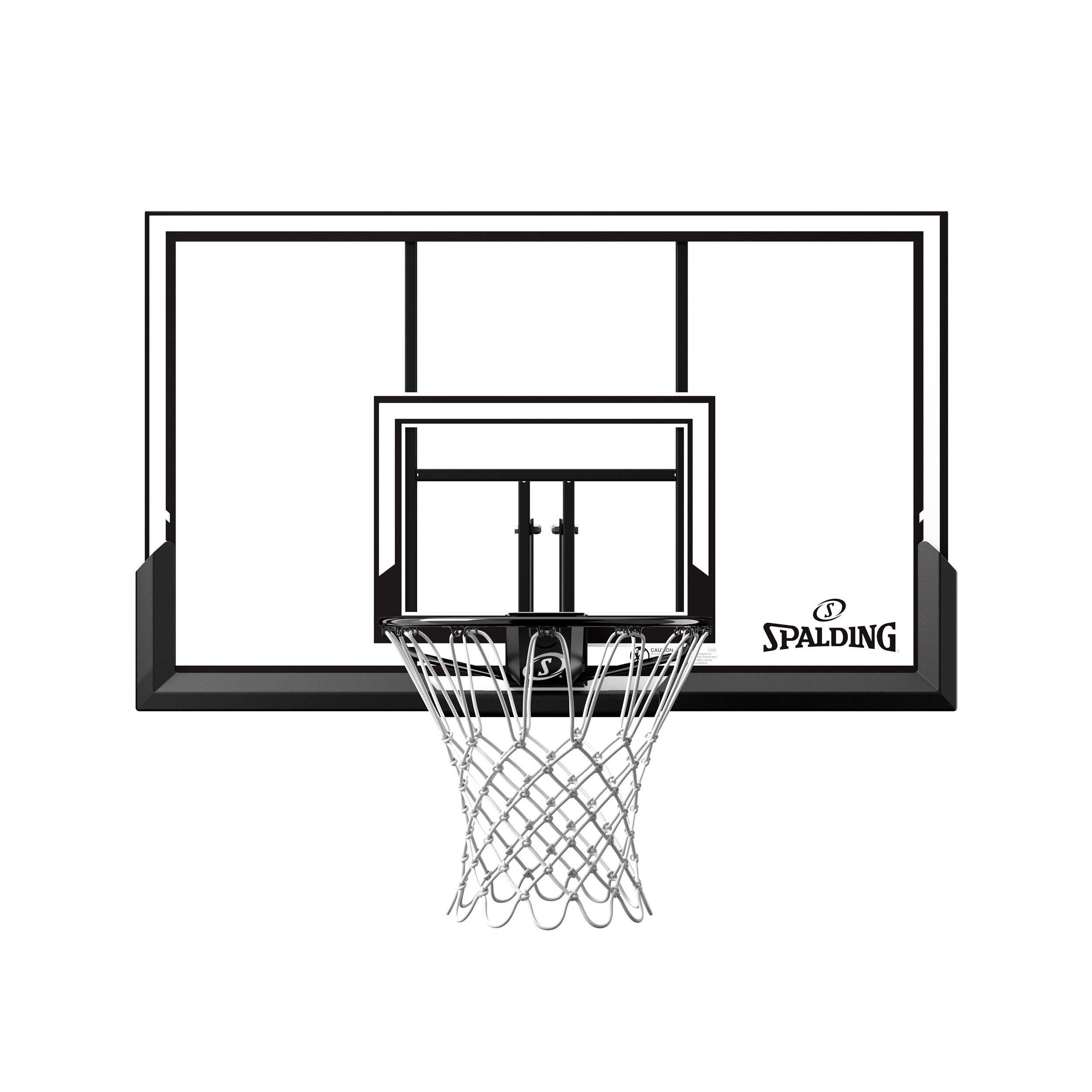 Spalding Acrylic Basketball Backboard, Hoop & Net w/ Mounting Bracket ...