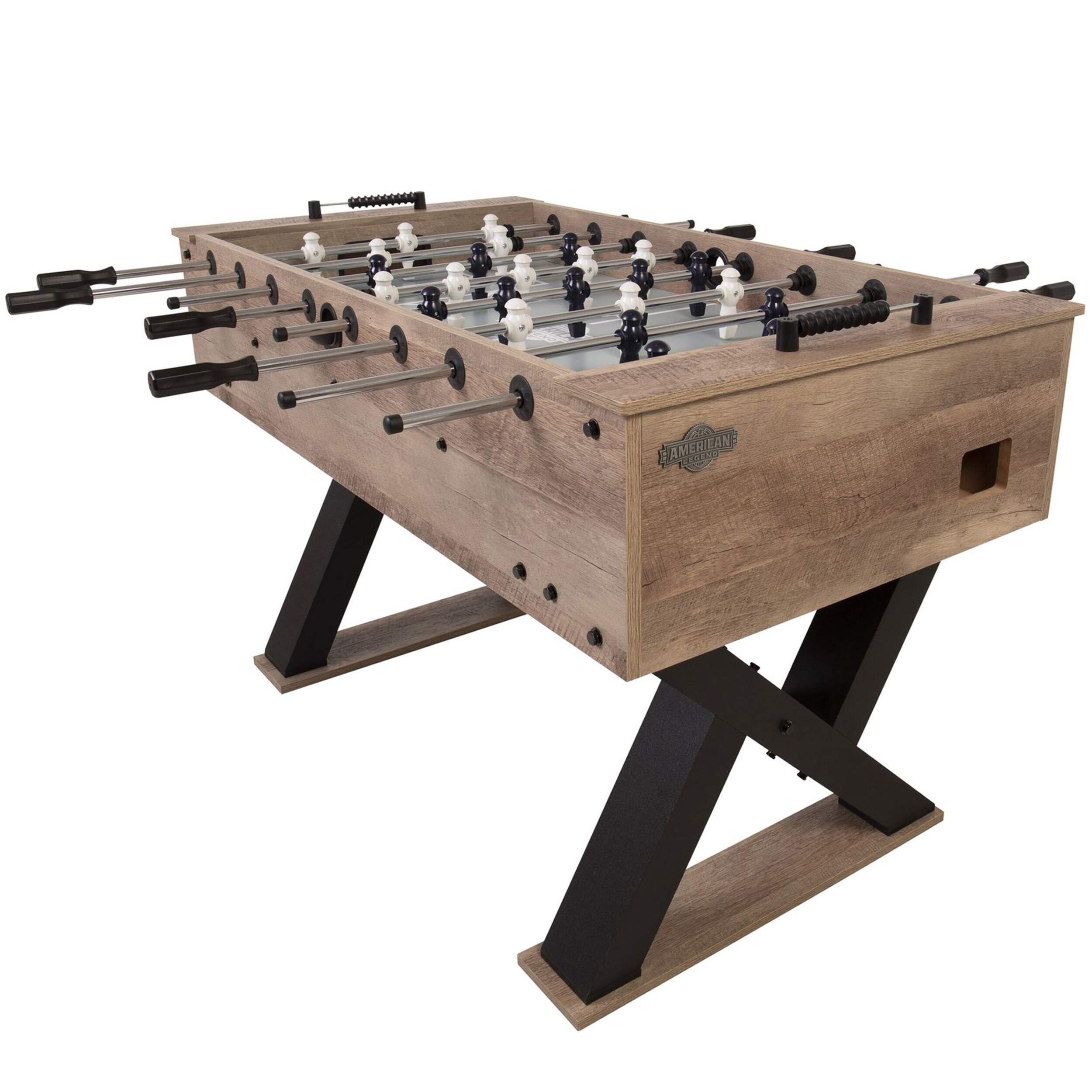 American Legend Kirkwood Foosball Soccer Game Table, Wood Finish, 54-in Front_Three_Fourths_Angled_Right