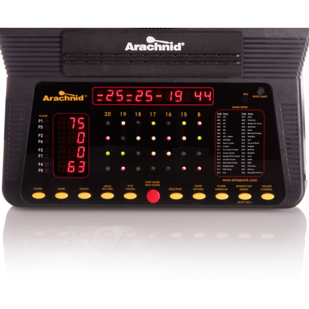 Arachnic Cricket Pro 750 Electronic 36Game Dartboard Set w/ Soft Tip Darts & LCD Scoreboard