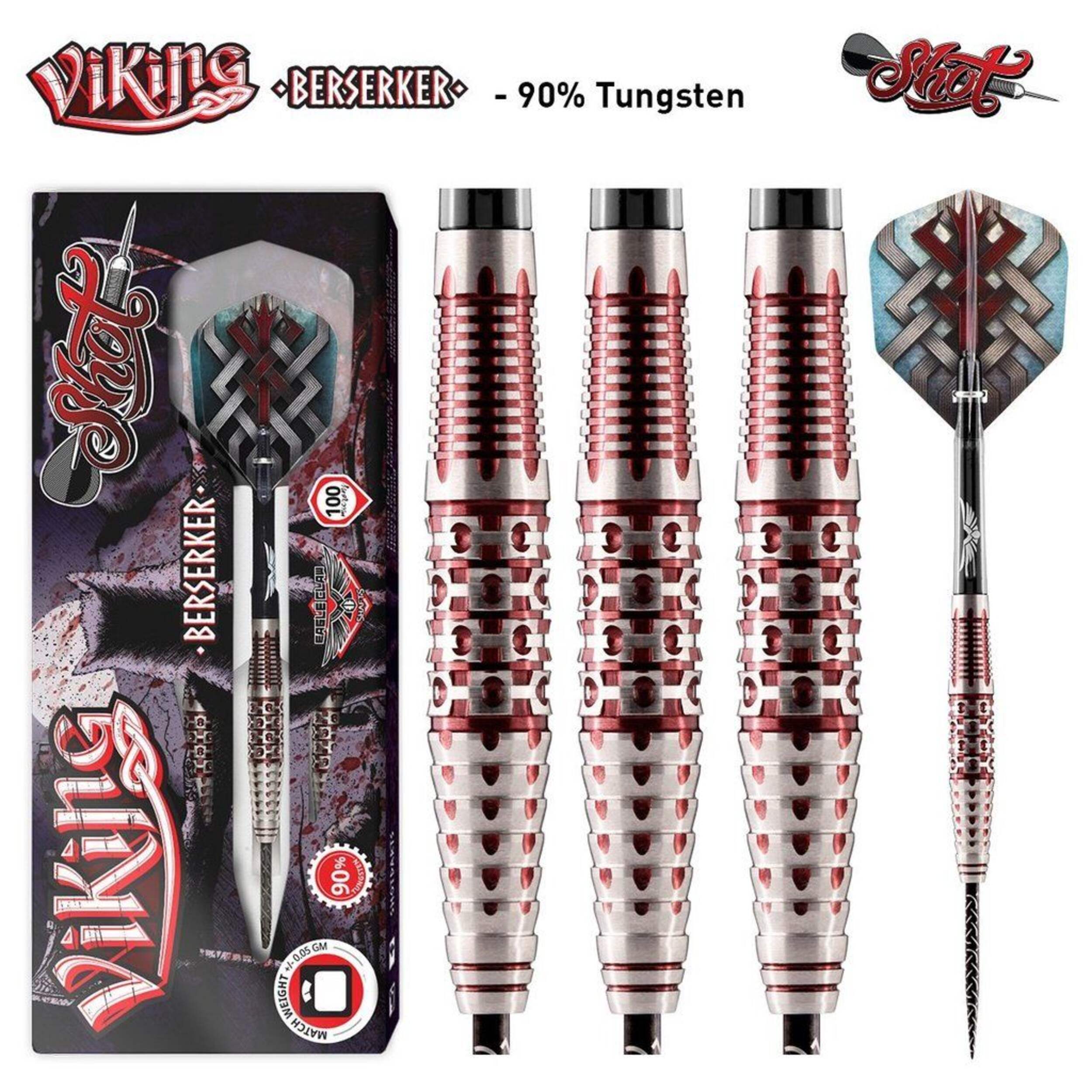 Shot Darts Viking Berserker Steel Tip Dart Set, 24-g Front_Flat