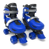 Chicago Skates Kids' Adjustable Quad Rollerblades Bundle, Blue Front_Three_Fourths_Angled_Right