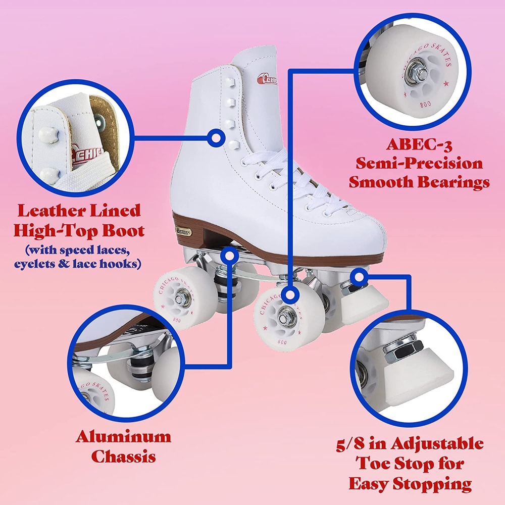 Chicago Skates Women's Deluxe Leather Lined Rink Skates Canadian Tire
