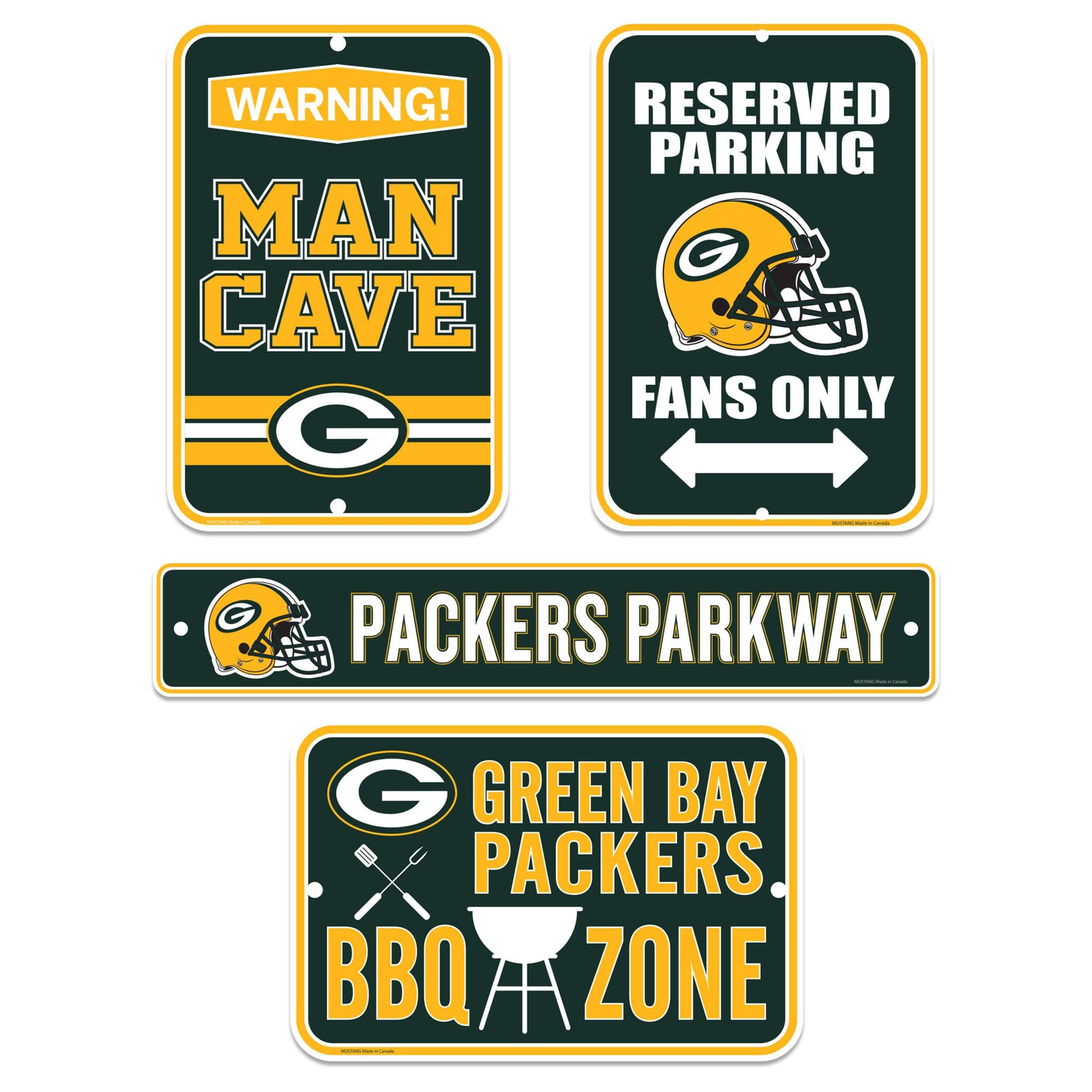Green Bay Packers NFL Fan Sign Set, 4-pk Front_Flat