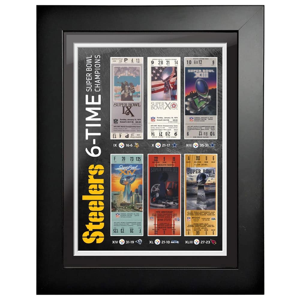 Pittsburgh Steelers Super Bowl Champions Ticket to History Framed