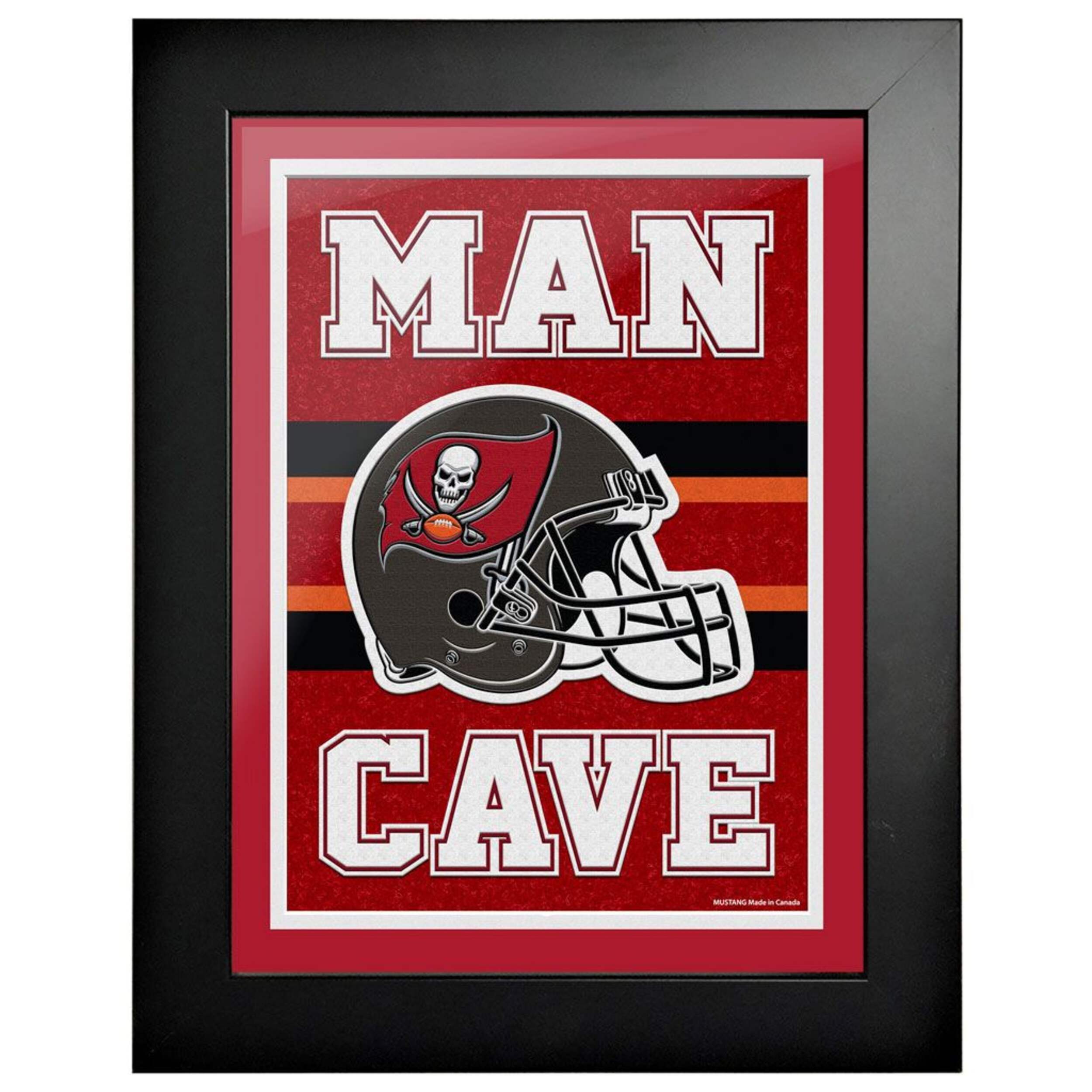 Oeuvre d'art encadrée NFL Tampa Bay Buccaneers Man Cave, 12 x 16 po Front_Flat
