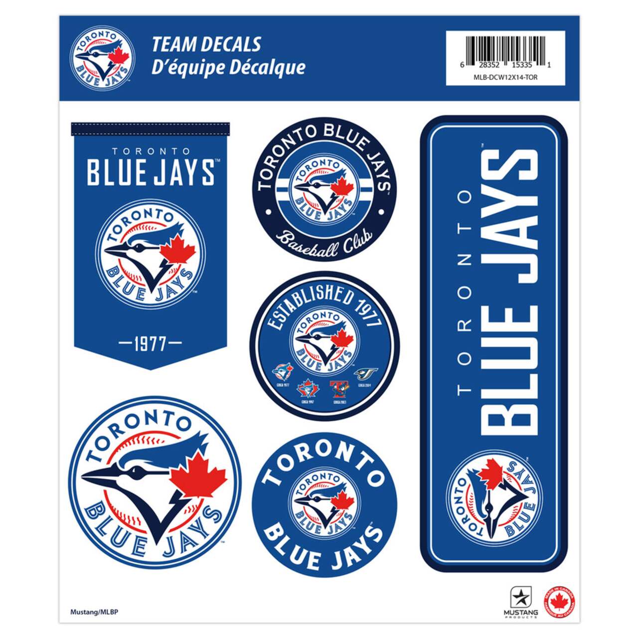 Toronto Blue Jays 12 Count Mini Decal Sticker Pack