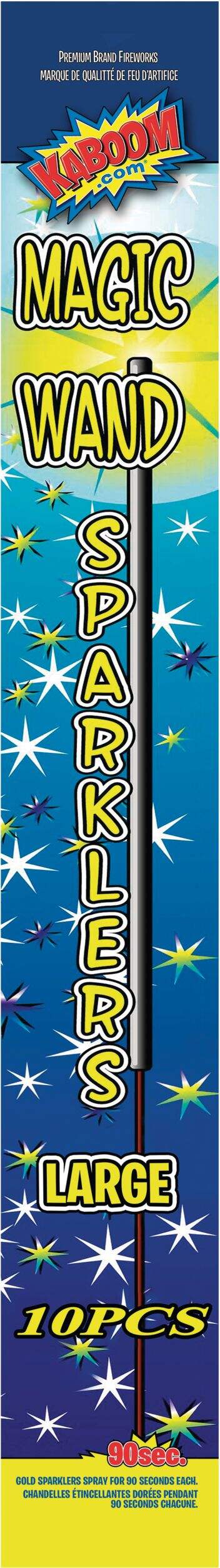 Kaboom Large Magic Wand Sparklers Pack, Gold, 10-pc, 20-in Front_Flat