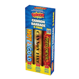 Kaboom Mini Cannon Barrage Colourful Crackling Stars Fireworks, 3-pk, 65-ft Front_Three_Fourths_Angled_Left