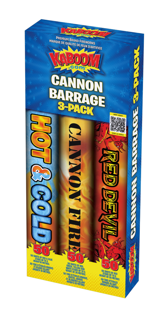 Kaboom Mini Cannon Barrage Colourful Crackling Stars Fireworks, 3-pk ...