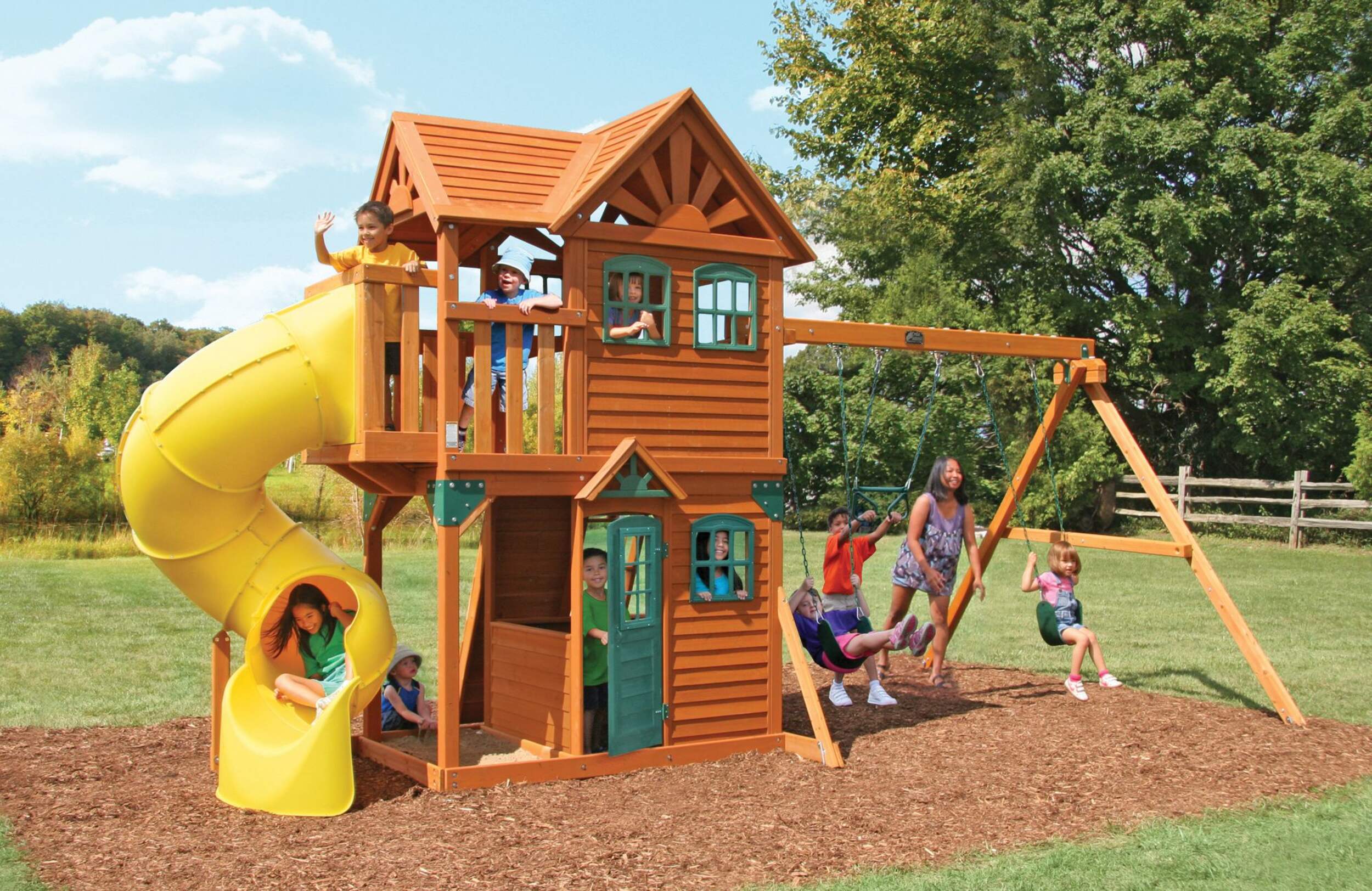 Cedar Summit Mountainview Resort Wooden Play Centre Front_Three_Fourths_Angled_Right
