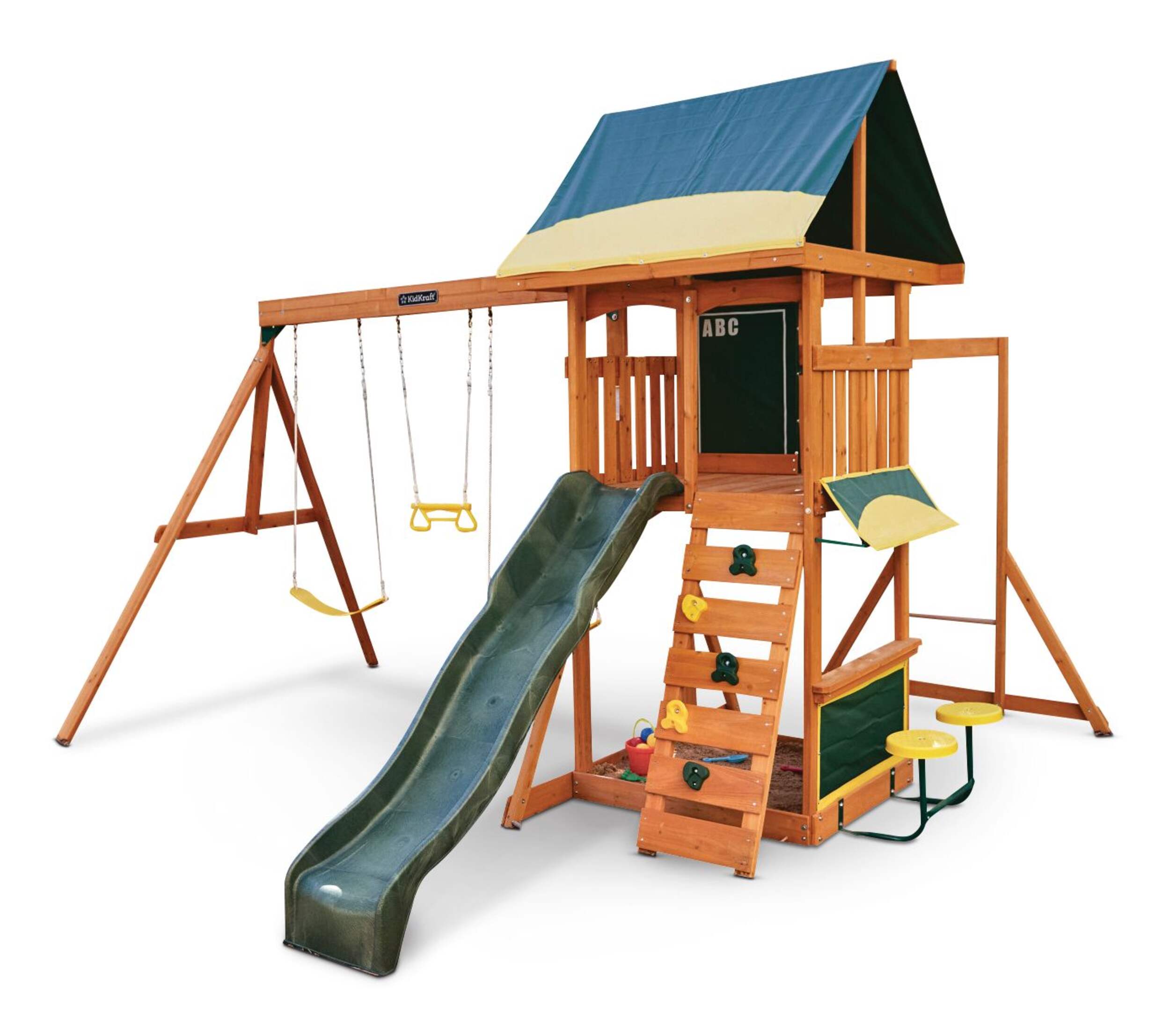 Portique de jeu en cèdre KidKraft Brightside, 3 à 10 ans Front_Three_Fourths_Angled_Left