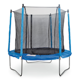 JumpTek Outdoor Round Trampoline with Safety Enclosure, 8-ft, Ages 3+ Front_Elevated