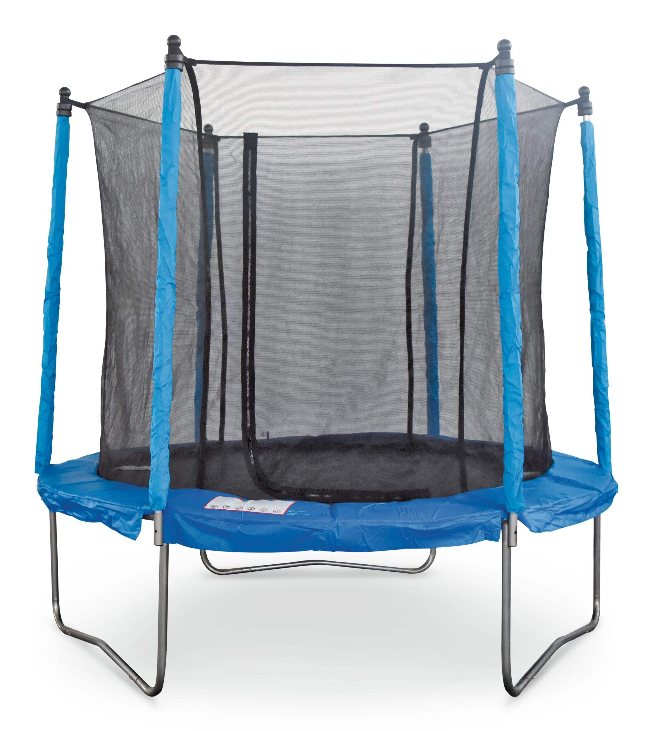 JumpTek Outdoor Round Trampoline with Safety Enclosure, 8-ft, Ages 3+ Front_Elevated