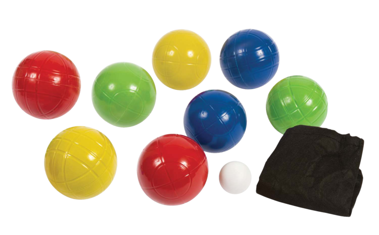 5 balles bois colorées jeux cochonnet, pétanque et adresse