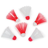 Badminton Outdoor Weatherproof Durable Shuttlecocks Set, Red/White, 6-pk, All Ages, for Lawn Game Activities Composite_or_Mixed