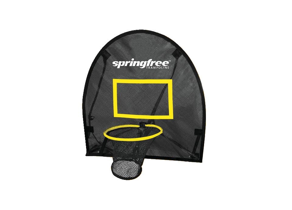 Springfree trampoline with top basketball hoop